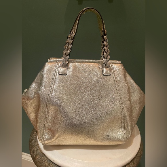 NWT Tory Burch Metallic Small Half Moon satchel - Picture 2 of 7